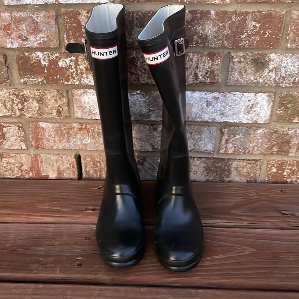 Hunter Black Rain Boots. Size UK 4 , US 5 M / 6F
